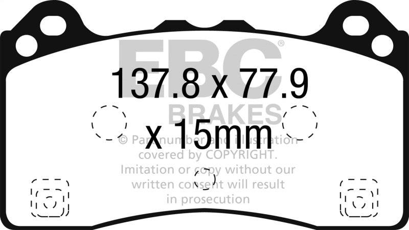 EBC 2016-2017 Ford Focus RS Front Greenstuff Brake Pads - DP22274