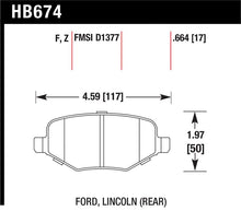 Load image into Gallery viewer, Hawk Ford Edge/Explorer/Flex/Taurus/ Lincoln MKS/MKT/MKX HPS Rear Brake Pads - HB674F.664