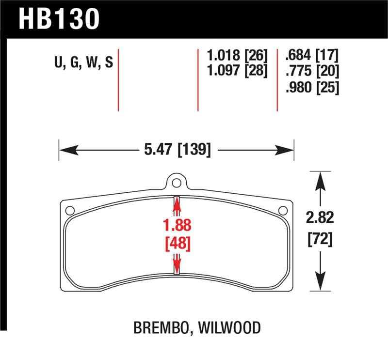 Hawk Brembo X9 060 71/74 / Brembo XA4 D3 01/04 / Wilwood Integra IP Racing DTC-70 Brake Pads - HB130U.980