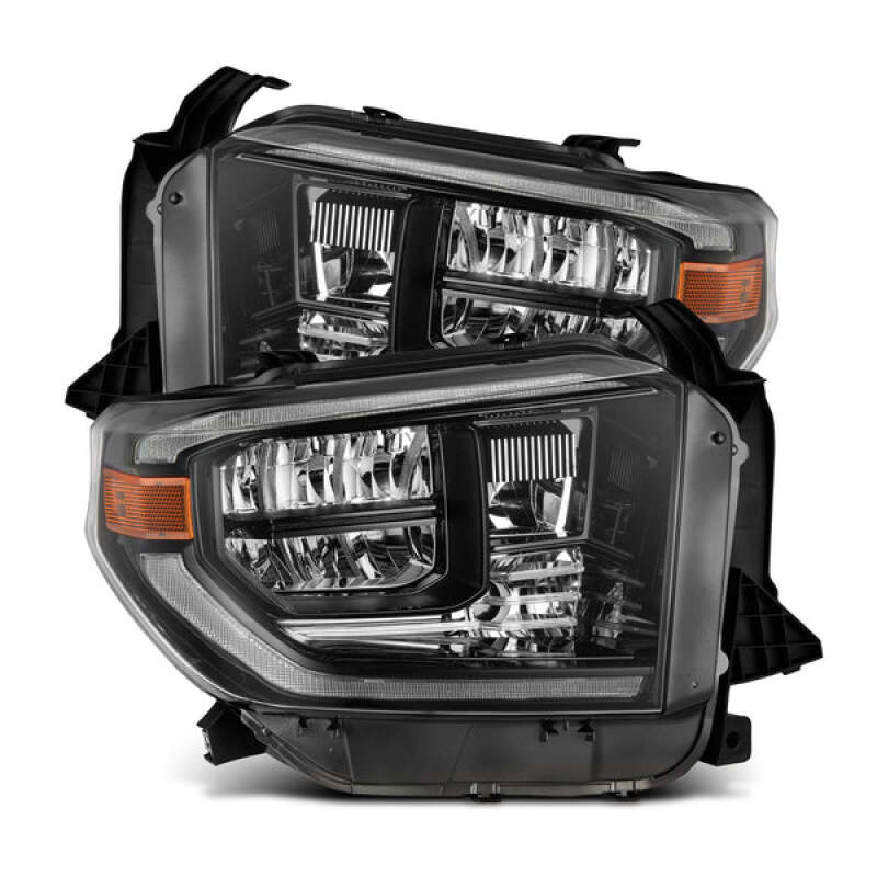 AlphaRex 14-21 Toyota Tundra MK II LUXX Series Crystal Headlights Alpha Black - 880830