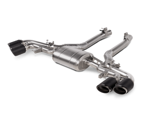 Akrapovic 2020-23 BMW X5M (F95)/X6M (F96) Slip-On Line (Titanium) w/Carbon Fiber Titanium Tips - S-BM/T/16H