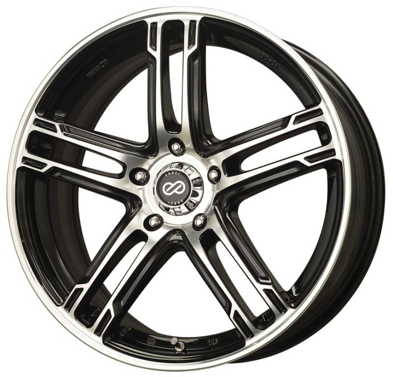 Enkei FD-05 16x7 4x100 38mm Offset 72.62 Bore Dia Black Machined Wheel - 434-670-4938BKM
