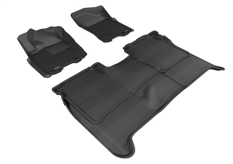3D MAXpider 09-15 Nissan Titan Crew Cab Kagu Black Full Set (w/OUT STORAGE BOX) - L1NS06301509