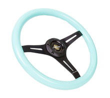Load image into Gallery viewer, NRG Classic Wood Grain Steering Wheel (350mm) Minty Fresh Color Grip w/Black 3-Spoke Center - ST-015BK-MF
