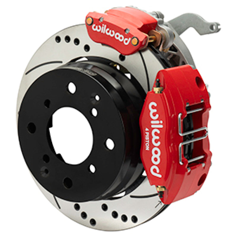 Wilwood 70-76 Porsche 914 Rear Powerlite Brake Kit Dilled & Slotted - Red - 140-17475-DR