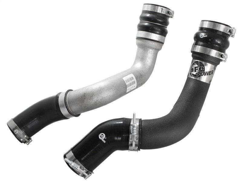 aFe BladeRunner 3in Black Intercooler Tubes Hot & Cold Side Kit for 13-14 Dodge RAM Diesel 6.7L (td) - 46-20134-B