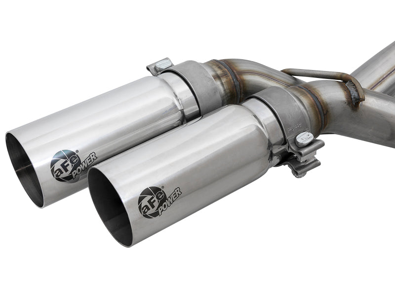 aFe Rebel Series 3in. to 2.5in. 409 SS C/B Exhaust 11-14 Ford F-150 V6-3.5L (tt) - Polished Tip - 49-43078-P
