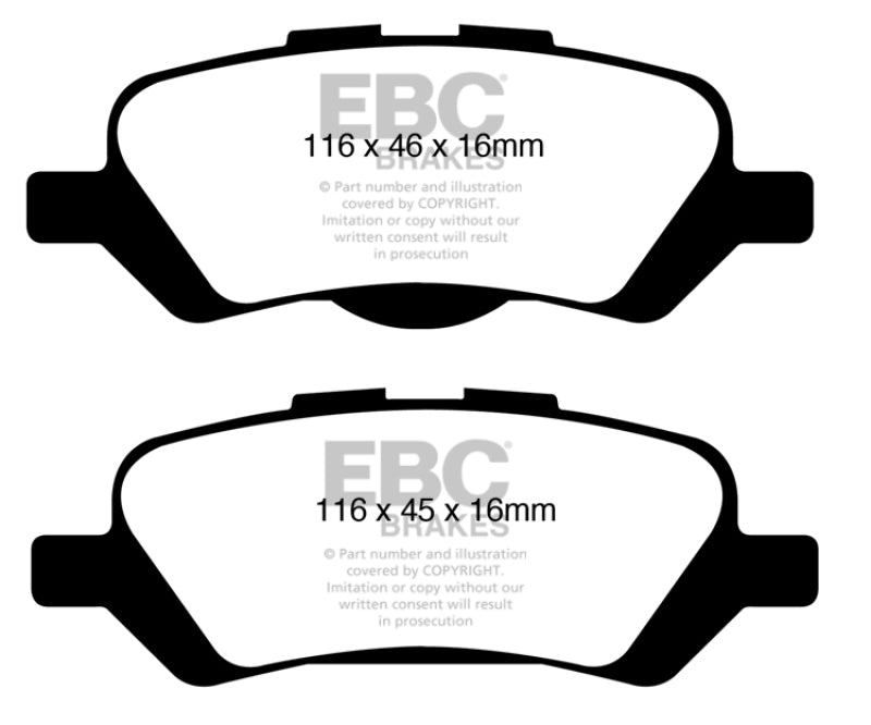 EBC 08+ Toyota Venza 2.7 Greenstuff Rear Brake Pads - DP61852
