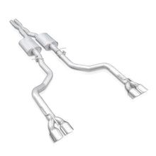 Load image into Gallery viewer, Stainless Works 15-19 Dodge Challenger 6.2L/6.4L Hemi 3in Redline Catback X-Pipe w/4in Quad Tips - CHAL16CBR4