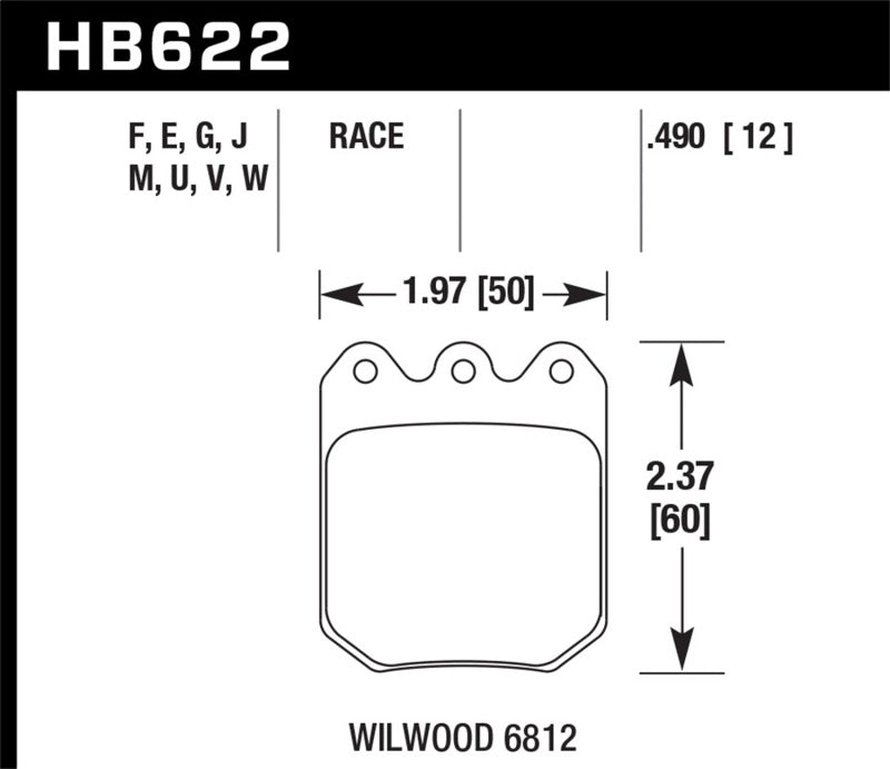 Hawk 13-15 BMW xDrive28i 2.0L / DTC-60 Race Rear Brake Pads - HB622G.490