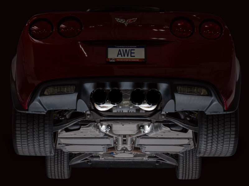 AWE Tuning 05-07 C6 Chevrolet Corvette 6.0L Touring Edition Axle-Back Exhaust w/ Diamond Black Tips - 3015-43660