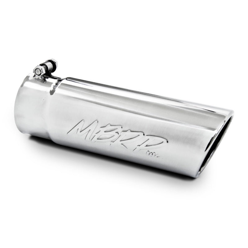 MBRP Universal Tip 4in O.D. Angled Rolled End 3.5in inlet 10 length - T5112