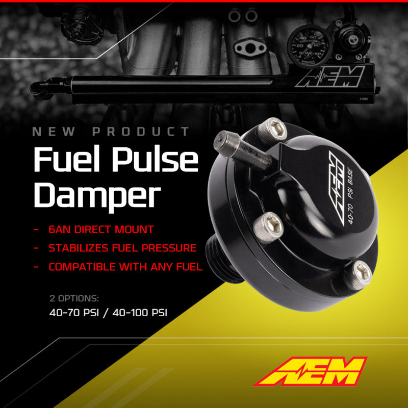AEM AN6 ORB 40-70psi Fuel Pulse Damper - 25-4002