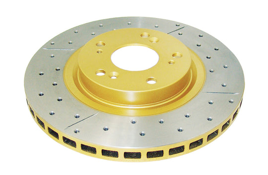 DBA 07-15 Acura CSX Type-S Front Street Series Drilled & Slotted Rotor w/Gold Hat - DBA2500X