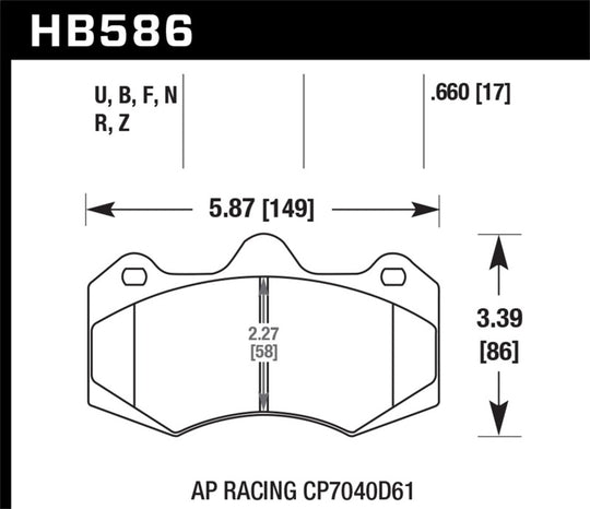 Hawk AP Racing CP7040 DTC-70 Race Brake Pads - HB586U.660