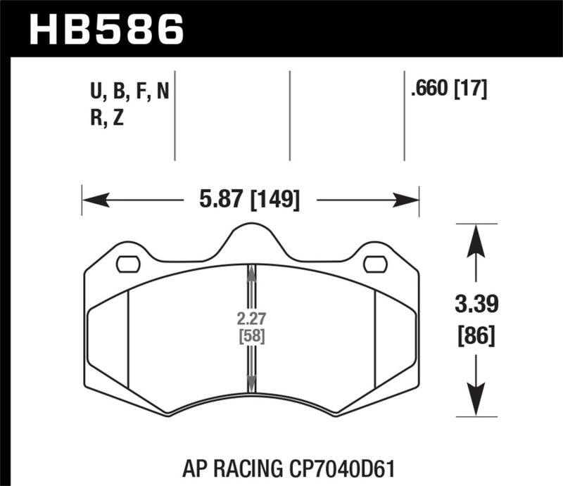 Hawk AP Racing CP7040 Performance Ceramic Street Brake Pads - HB586Z.660