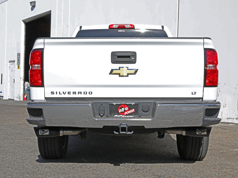 aFe Gemini XV 3in 304 SS Cat-Back Exhaust w/ Cutout 14-19 GM Trucks 4.3L/5.3L w/ Black Tips - 49-34132-B