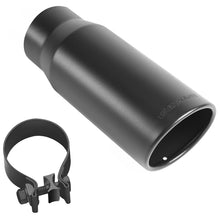 Load image into Gallery viewer, MagnaFlow Tip Stainless Black Coated Single Wall Round Single Outlet 5in Dia 3.5in Inlet 14.5in L - 35237