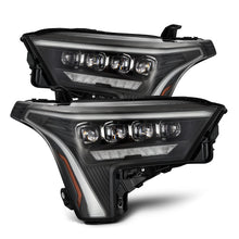 Load image into Gallery viewer, AlphaRex 22-23 Toyota Tundra NOVA-Series Headlights Black w/Amber DRL - Req 810029 OR 810030 - 880872