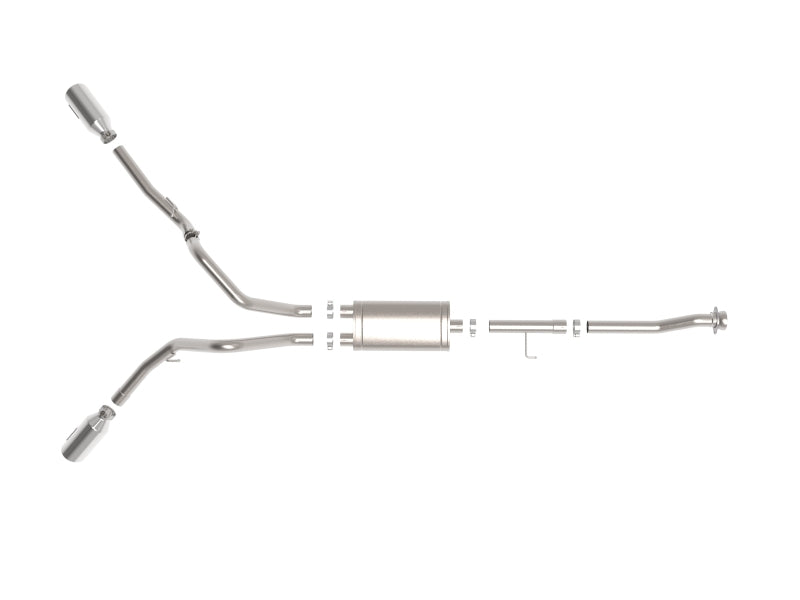 aFe Vulcan 3in 304 SS Cat-Back Exhaust 2021 Ford F-150 V6 2.7L/3.5L (tt)/V8 5.0L w/ Polished Tips - 49-33126-P