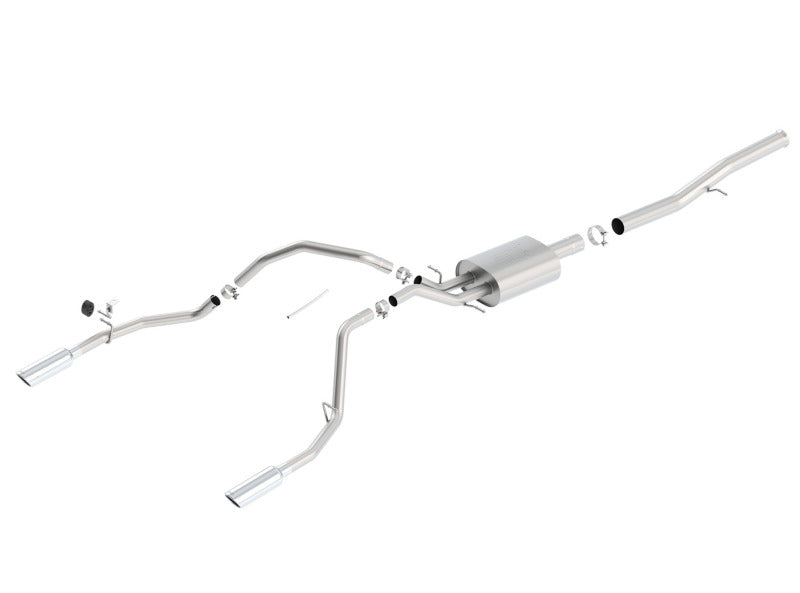 Borla 14 Silv/Sierra 1500 EC Std/CC Short 143.5in WB ATAK Single Split Rear Exit Cat-Back Exhaust - 140572