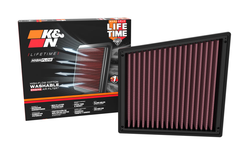 K&N 2017 Chevrolet Silverado 2500HD V8-6.6L DSL Replacement Drop In Air Filter - 33-5065