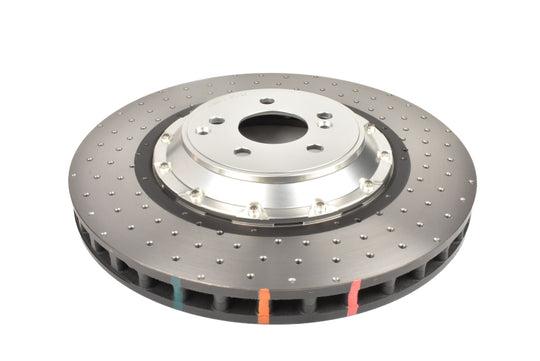 DBA 16-21 Mercedes-Benz C63 S AMG 5000 Series Drilled & Dimpled Front Brake Rotor w/Anodized Hat - DBA53884SLVXD