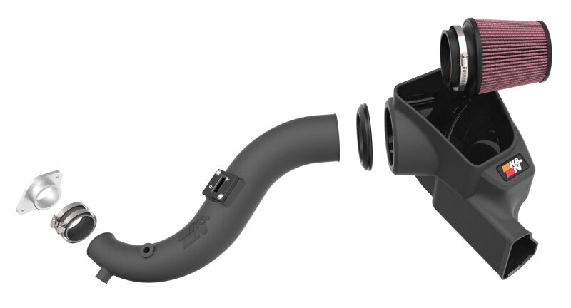 K&N 2024 Ford Mustang Ecoboost L4-2.3L F/L Turbo AirCharger - Cold Air Intake System - 63-2627