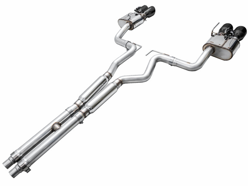 AWE 2024 Ford Mustang GT Fastback S650 RWD SwitchPath Cat-Back Exhaust w/ Quad Diamond Black Tips - 3025-43650