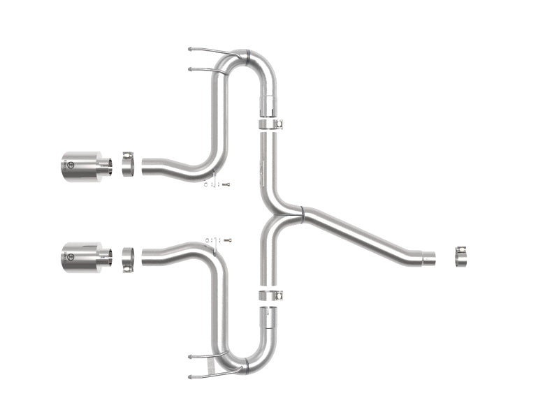aFe Takeda 2-1/2in 304 SS Axle-Back Exhaust w/Polished Tips 17-20 Honda Civic Sport L4-1.5L (t) - 49-36625-P
