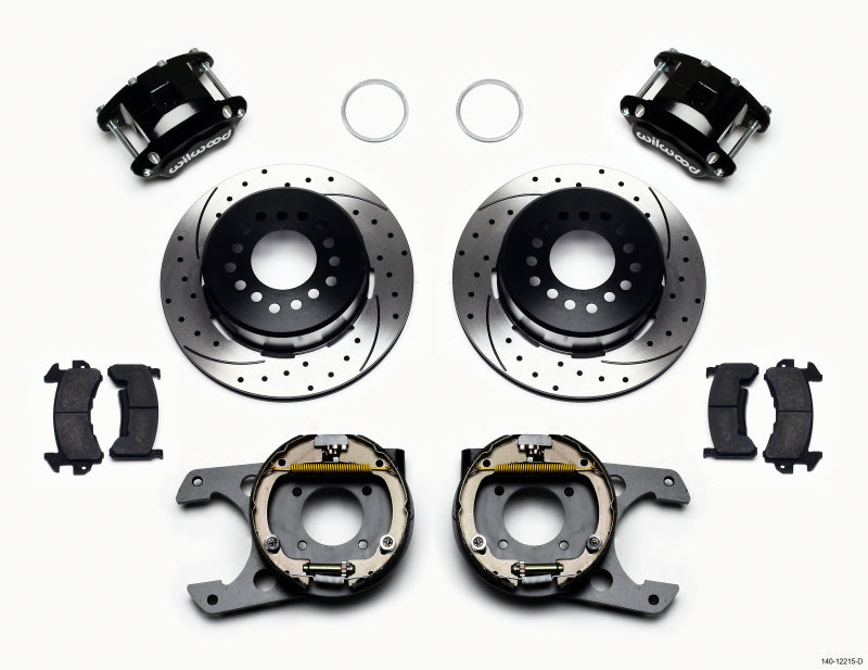Wilwood D154 P/S Park Brake Kit Drilled Chevy 12 Bolt 2.75in Off w/ C-Clips - 140-12215-D