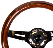 Load image into Gallery viewer, NRG Classic Wood Grain Steering Wheel (310mm) Dark Wood &amp; Black Line Inlay w/Blk Chrome 3-Spoke Ctr. - ST-310BRB-BK