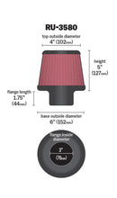 Load image into Gallery viewer, K&amp;N Filter Universal Rubber Filter 3 Inch Flange 6 inch Base 4 inch Top 5 inch Height - RU-3580