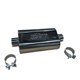 Kooks 2.5in Oval Clamp In Muffler 12in Long Body Polished Stainless Steel - KO250-12-CI