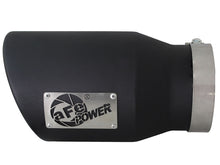 Load image into Gallery viewer, aFe MACHForce XP 5in 304 Stainless Steel Exhaust Tip 5 In x 7 Out x 12L in Bolt On Right - Black - 49T50702-B12