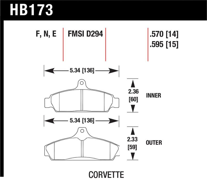 Hawk HP+ Street Brake Pads - HB173N.570