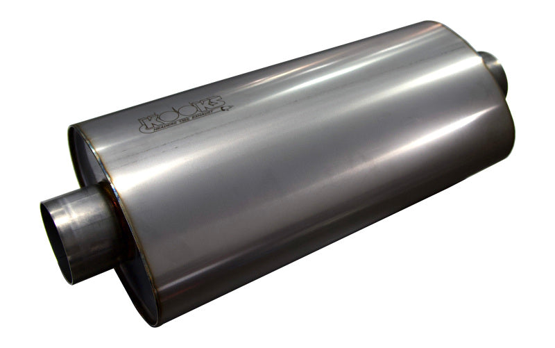 Kooks 3in Oval Center/Center Muffler 18in Long Body Polished Stainless Steel - MUF-019