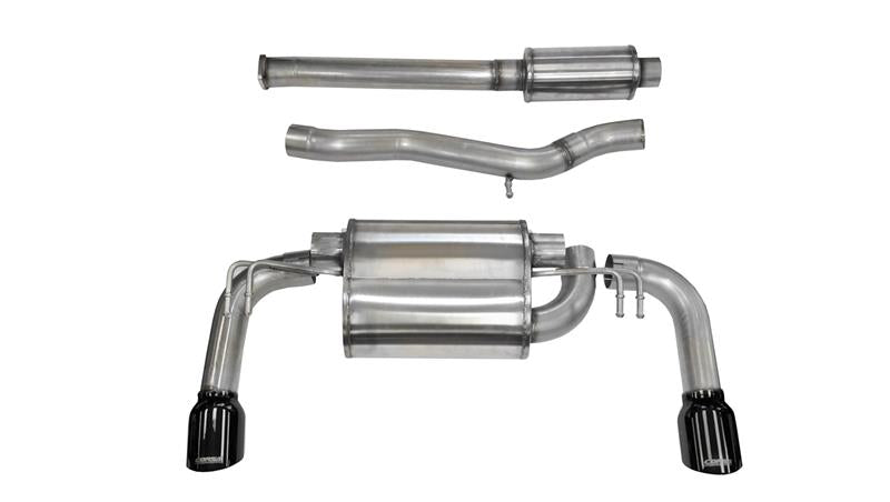 Corsa 2008-2015 Mitsubishi Lancer Evolution X Sedan 2.0L Black Sport Dual Rear Cat-Back Exhaust - 14858BLK