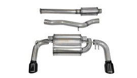 Corsa 2008-2015 Mitsubishi Lancer Evolution X Sedan 2.0L Black Sport Dual Rear Cat-Back Exhaust - 14858BLK