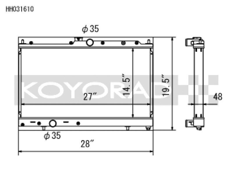 Koyo 03-07 Mitsubishi Evolution 8/9 2.0L Turbo (MT) Radiator - HH031610