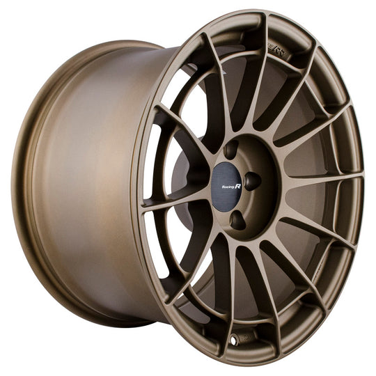 Enkei NT03RR 18x10.5 5x114.3 15mm Offset 75mm Bore Titanium Gold Wheel - 512-8105-6515GG