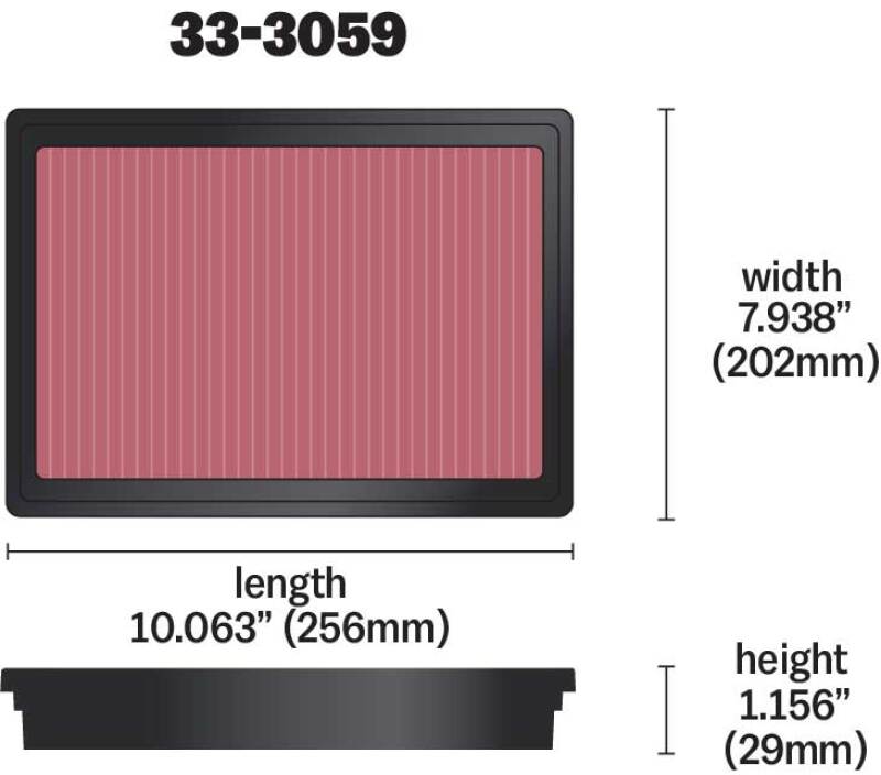 K&N 15-17 Nissan NP300 L4-2.3L DSL Drop In Air Filter - 33-3059
