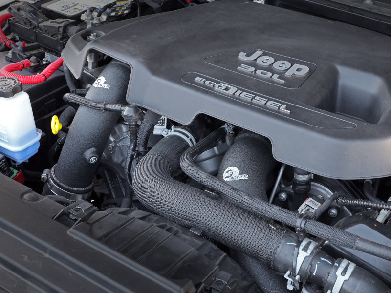 aFe BladeRunner Black 3in Intercooler Hot & Cold Side Pipe Kit 20-21 Jeep Wrangler V6-3.0L (td) - 46-20434-B