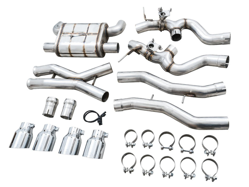 AWE Tuning SwitchPath Cat-Back Exhaust for BMW G8X M3/M4 - Chrome Silver Tips - 3025-43480