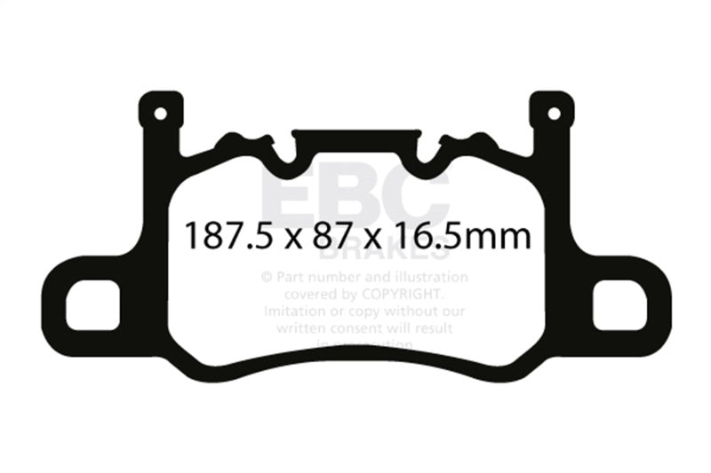EBC 13-15 Porsche 911 (991) (Cast Iron Rotor only) 3.8 GT3 Yellowstuff Rear Brake Pads - DP42207R