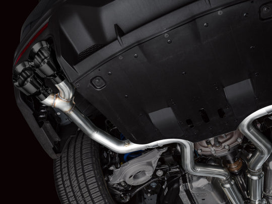 AWE 2024 Ford Mustang Dark Horse S650 RWD Track Edition Cat-Back Exhaust w/ Quad Diamond Black Tips - 3020-43375