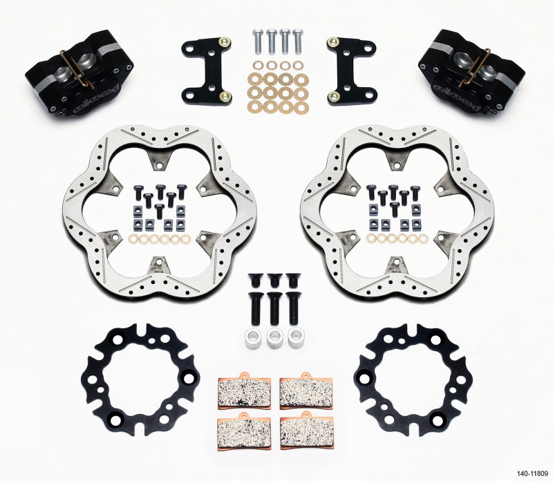 Wilwood GP320 Front Kit Top Mount 10.50in SuperAlloy Vntd Rtr Asph Midget - 140-11809
