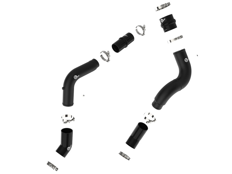 aFe BladeRunner Aluminum Hot and Cold Charge Pipe Kit Black RAM Diesel Trucks 19-23 L6-6.7L (td) - 46-20614-B