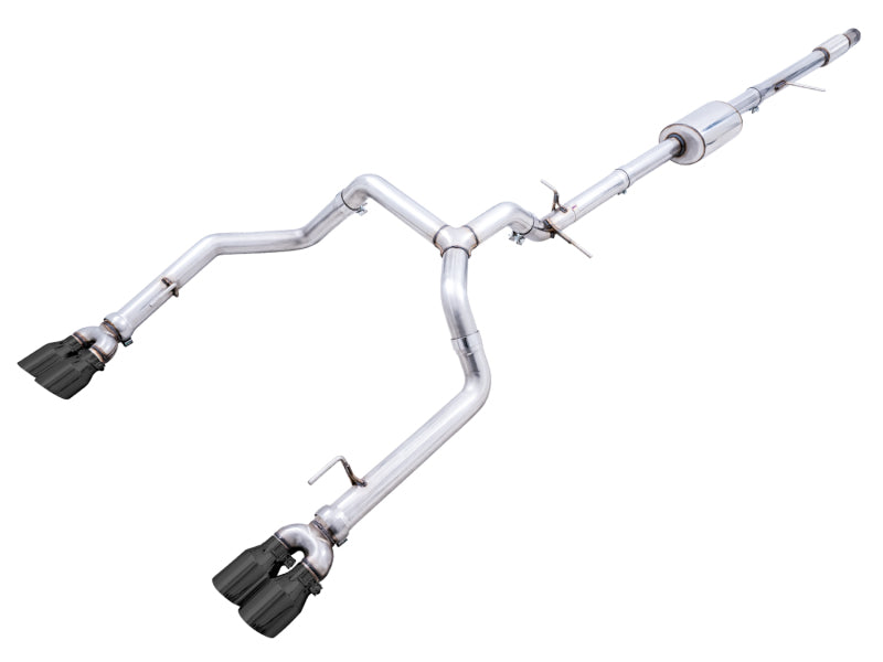 AWE Tuning 4th Gen GM 1500 5.3L 0FG Cat-Back Split Rear Exit (w/ Bumper Cutouts) - Quad Diamond Tips - 3015-43202