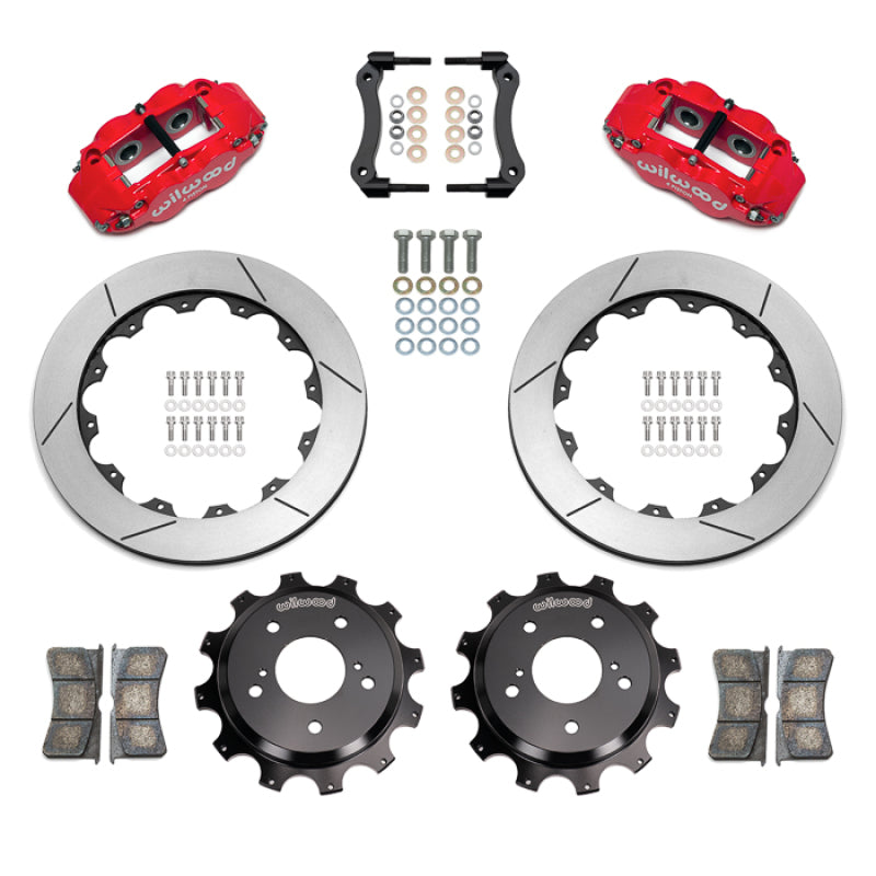 Wilwood 89-02 Nissan Skyline Superlite 4R Rear BBK w/ 13.50in Diameter Slotted Rotor - Red - 140-18274-R